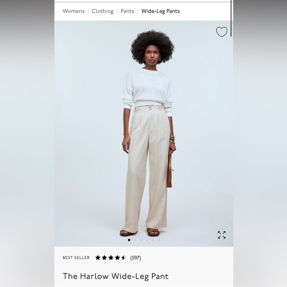 Harlow Wide-Leg Pant in light khaki